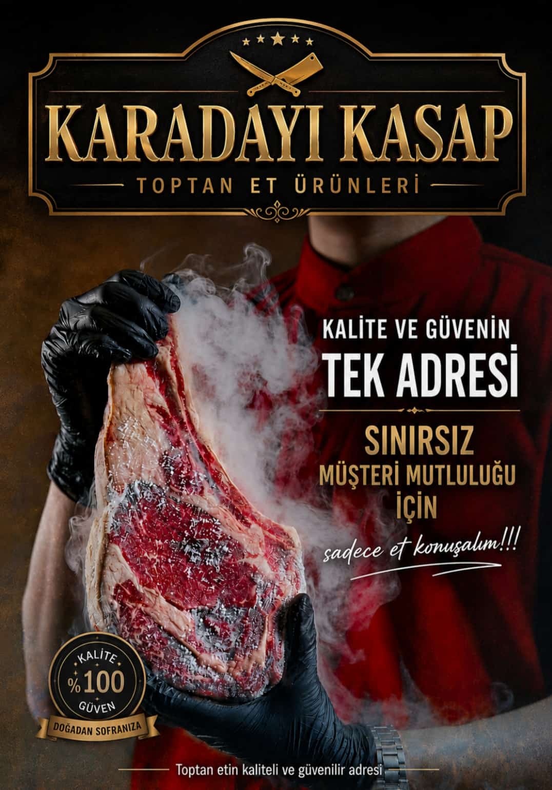 Karadayı Kasap kalite ve güven tanıtım afişi